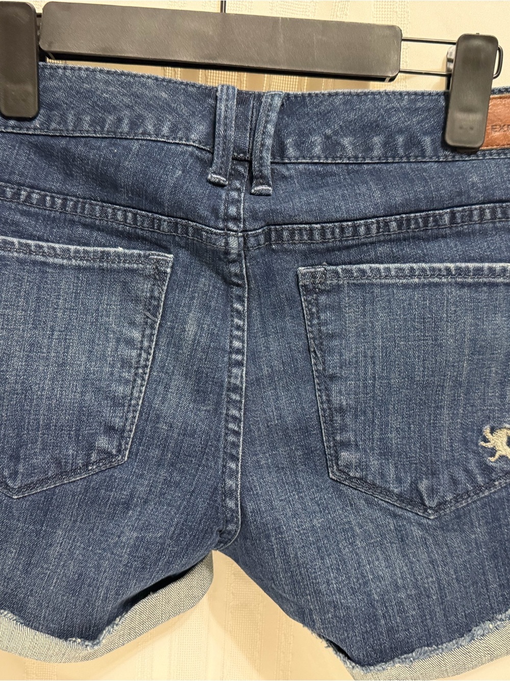 Express Jean Shorts Women's Size 6 Blue Denim Shortie Cuffed Low Rise Summer